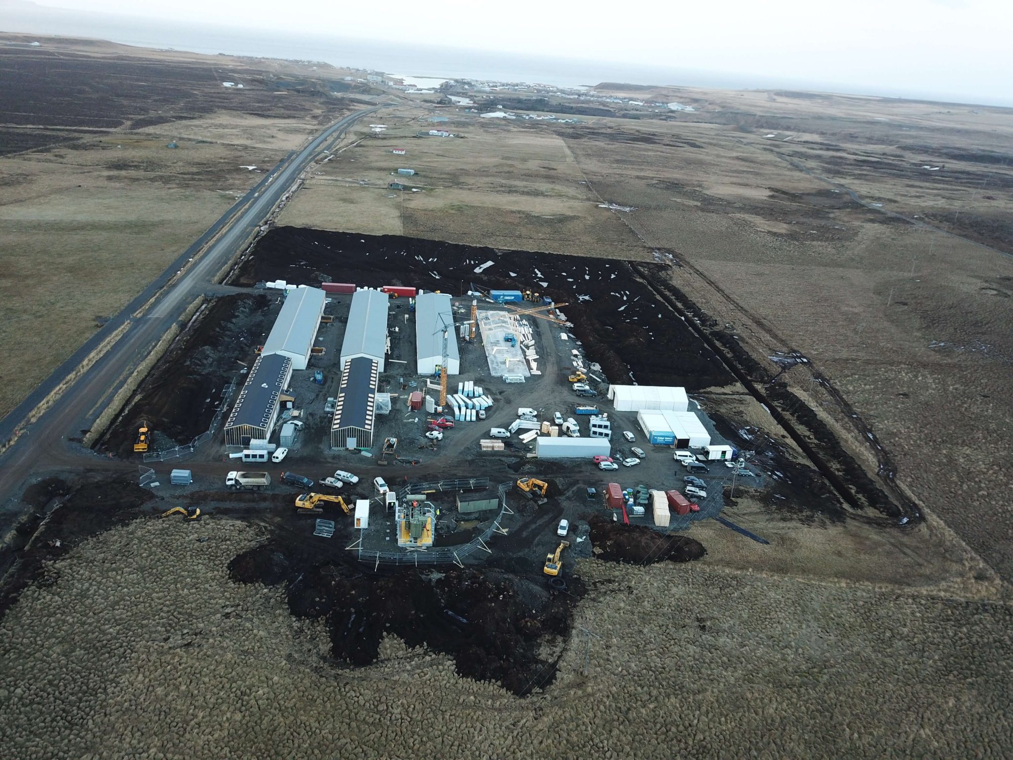 Drónamynd af gagnaverinu í Fálkagerði á Blönduósi